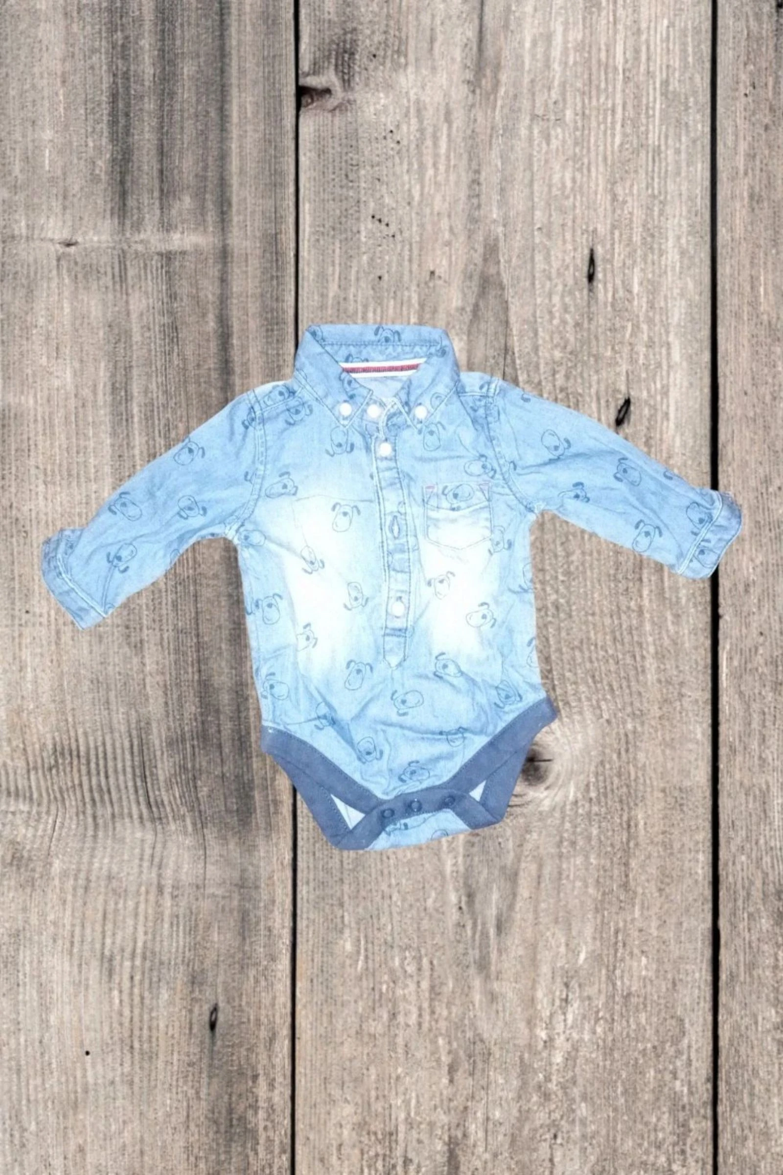 Denim bodysuit size 0-3 months – photo 2